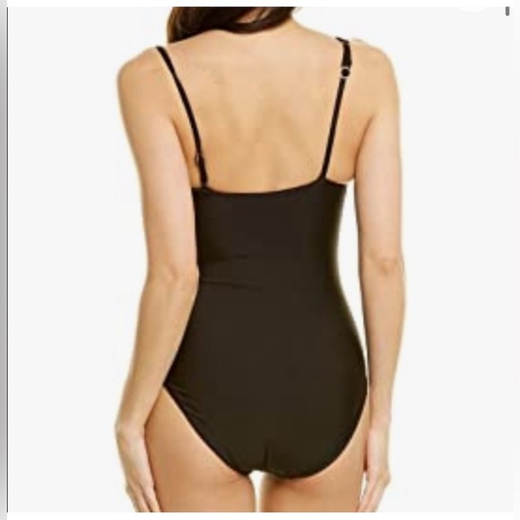 Trina Turk Monaco assymetrical one piece black swimsuit size 8 - Picture 4 of 8